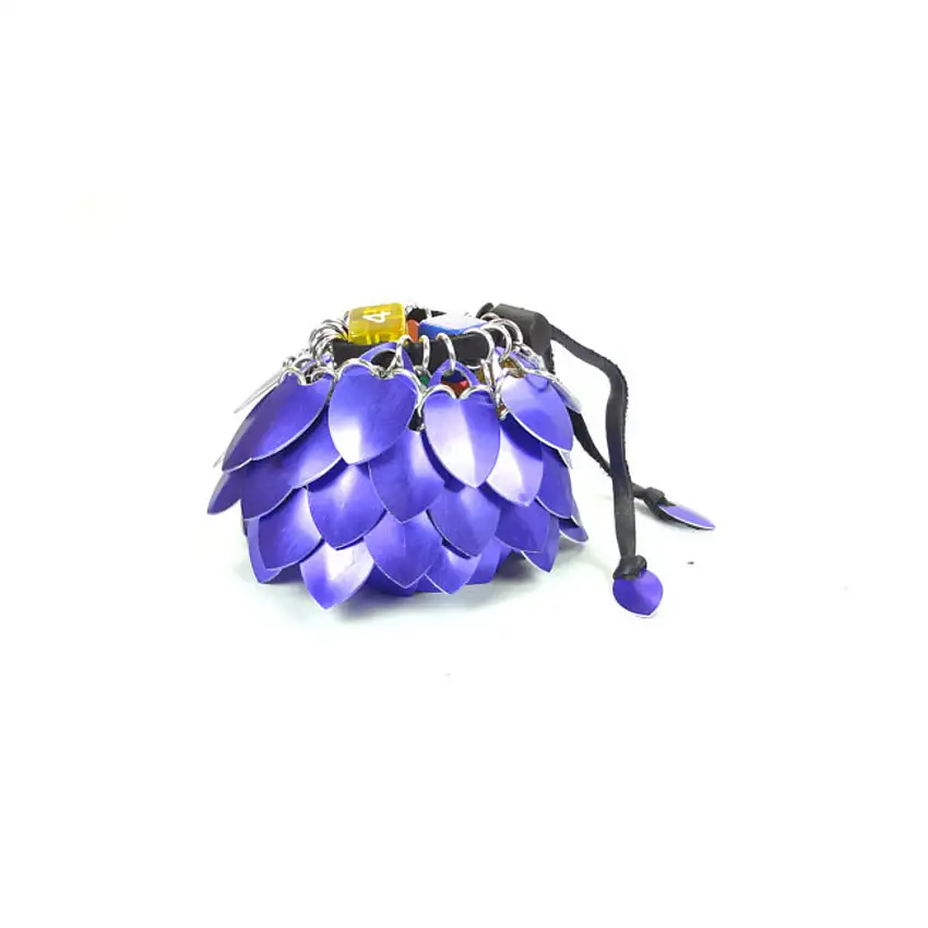 Aluminum Scalemail Dice Bag - Purple (Medium)
