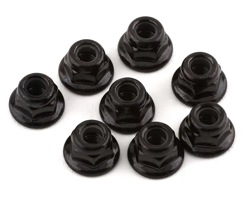 Traxxas 3mm Flanged Nylon Nuts (Black) (8)