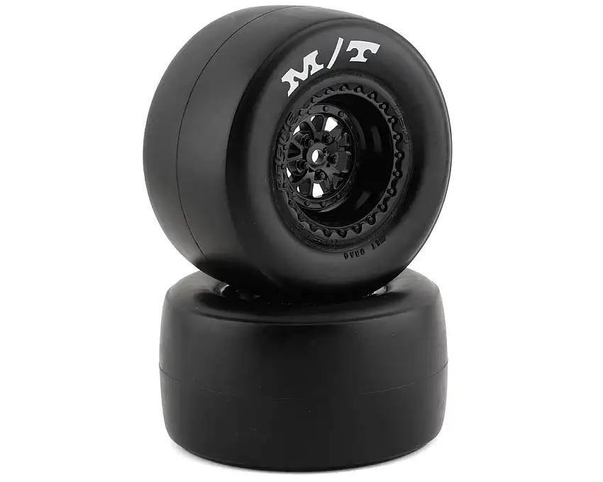 Traxxas Drag Slash Rear Pre-Mounted Sticky Tires (Gloss Black) (2) w/Weld Wheels & 12mm Hex