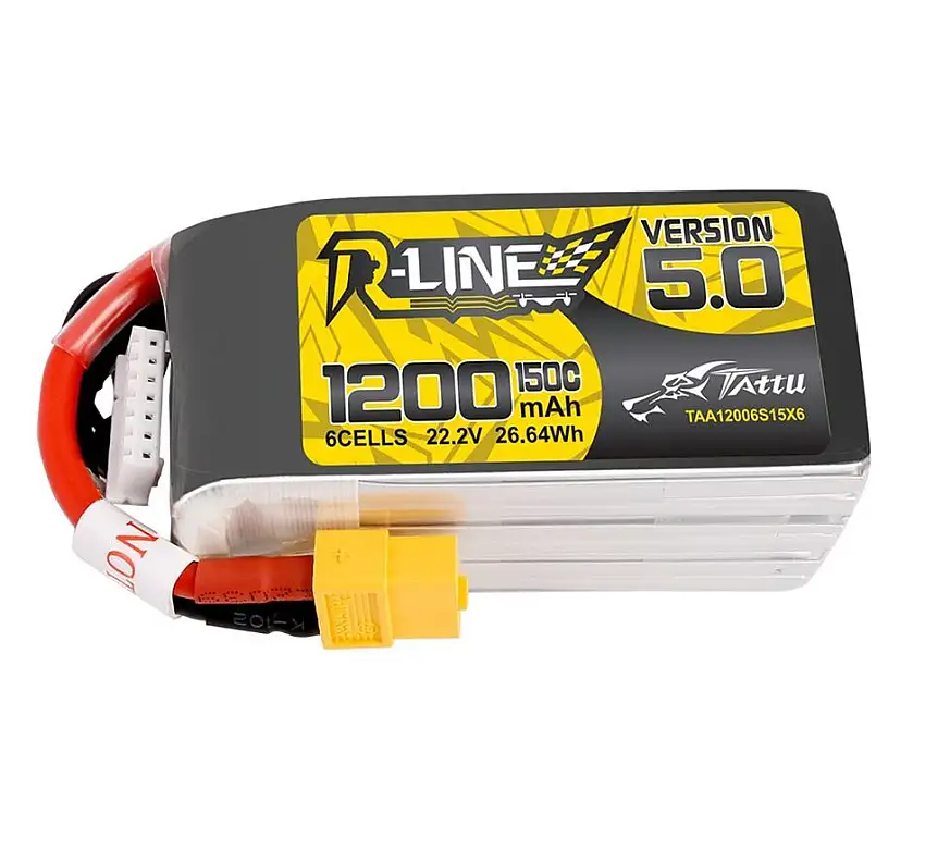 Tattu R-Line Version 5.0 1200mAh 22.2V 150C 6S1P Lipo XT60