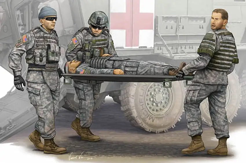 Modern US Army Ambulance Team with Stretcher 1/35 Trumpeter