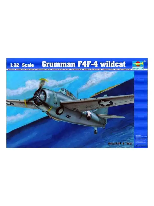 Trumpeter 02223 F4F-4 Wildcat Joe Foss 1/32 Scale Plastic Model Kit Open Box