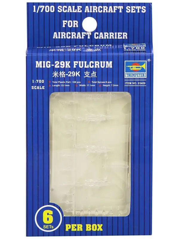 Trumpeter 3409 MiG-29K Fulcrum Aircraft Set for 1/700 Scale Model Ships