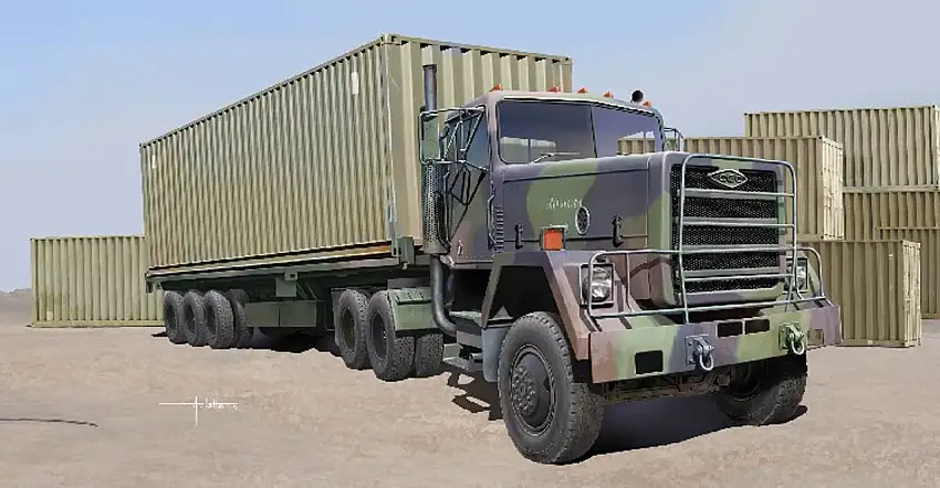 US M915 Army Truck w/40' Container Trailer 1/35 Trumpeter