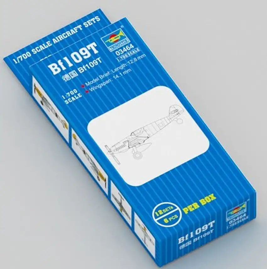 Bf 109T Aircraft Set (12/Bx) 1/700 Trumpeter