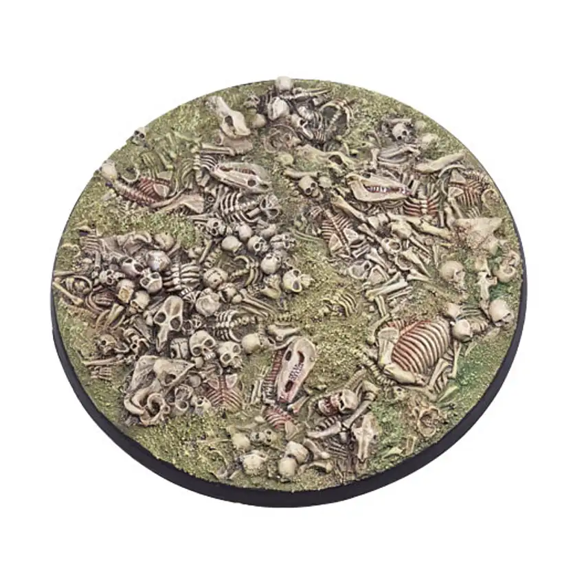 100mm Round Base - Bone Field #1