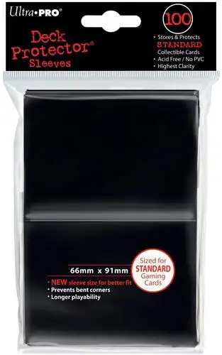 Ultra Pro Card Supplies Deck Protector Black Standard Card Sleeves [100 Count]