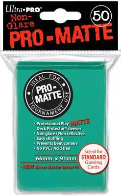 Ultra Pro Card Supplies Non-Glare Pro-Matte Aqua Standard Card Sleeves [50 Count]