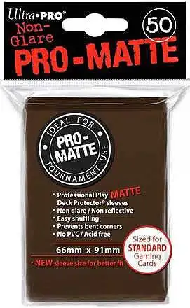 Ultra Pro Card Supplies Non-Glare Pro-Matte Brown Standard Card Sleeves [50 Count]