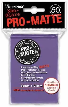Ultra Pro Card Supplies Non-Glare Pro-Matte Purple Standard Card Sleeves [50 Count]