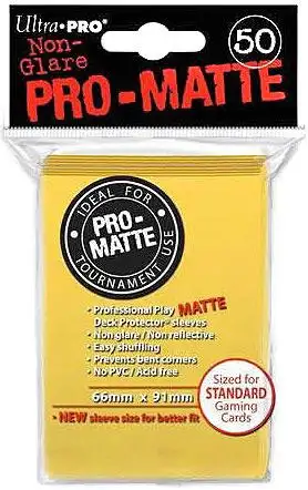 Ultra Pro Card Supplies Non-Glare Pro-Matte Yellow Standard Card Sleeves [50 Count]