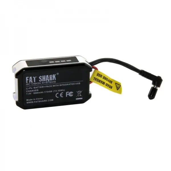 FatShark 1800mAh 7.4v Goggle Battery Pack with USB Charging