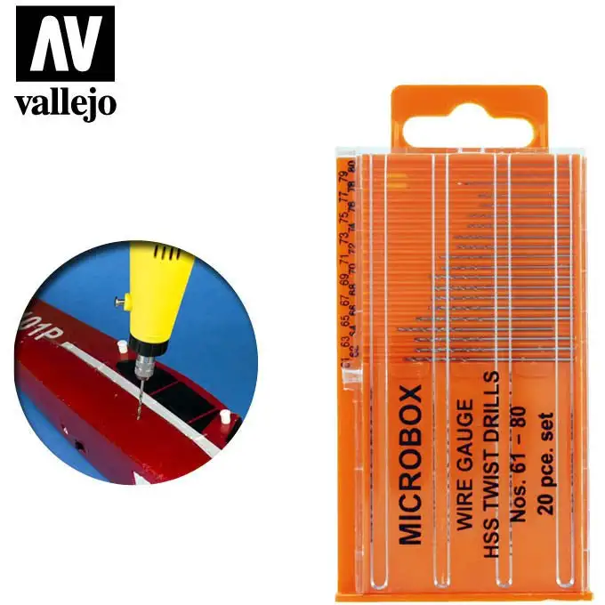 Vallejo Hobby Tools - Set of 20 Drill Bits no. 61/80