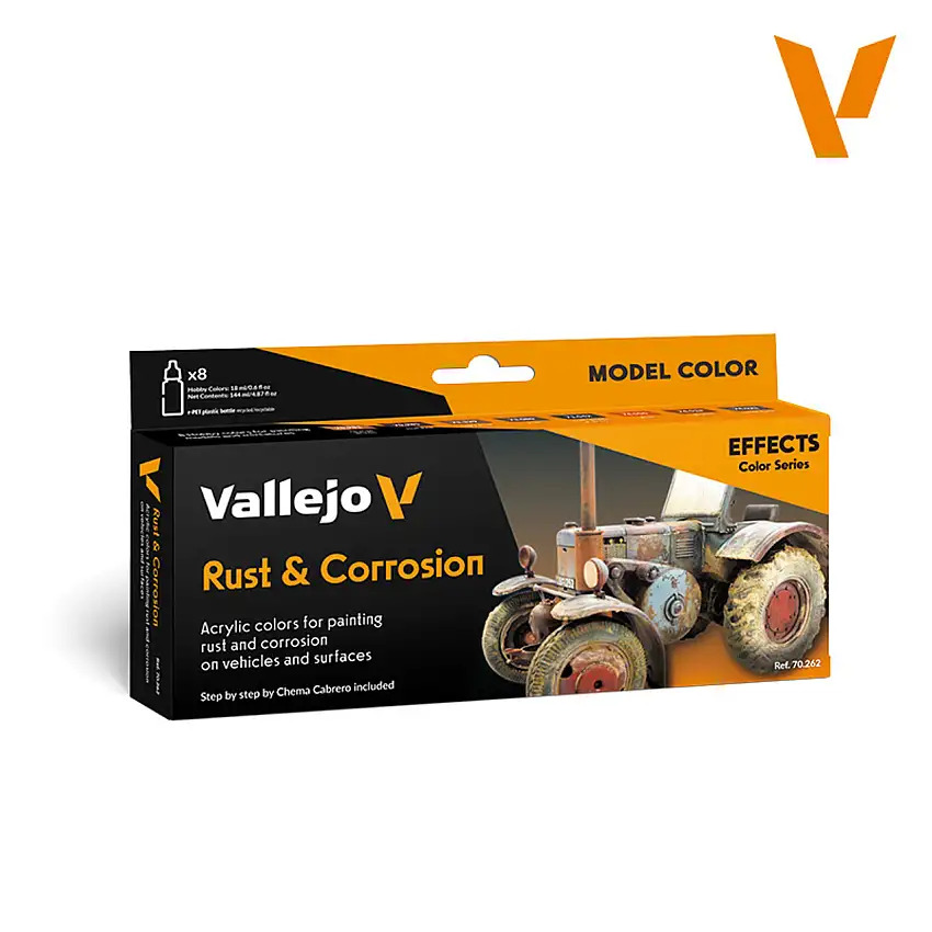 Rust & Corrosion Weathering Paint Set (8 Colors) Vallejo Paint