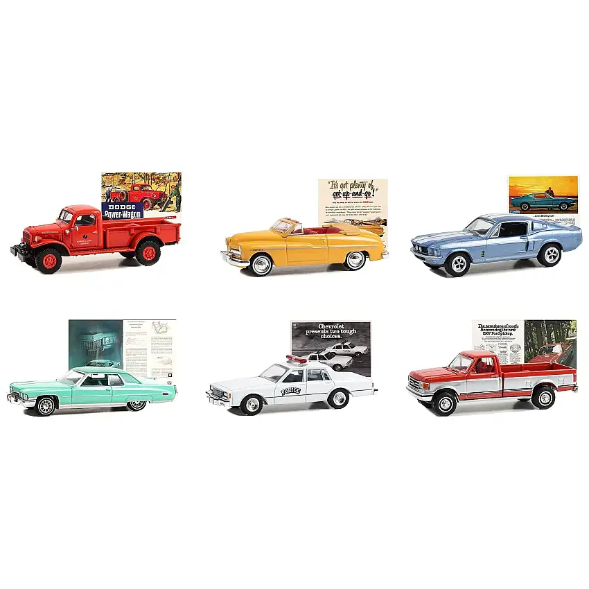 "Vintage Ad Cars" Set of 6 pieces Series 9 1/64 Diecast Model Cars by Greenlight
