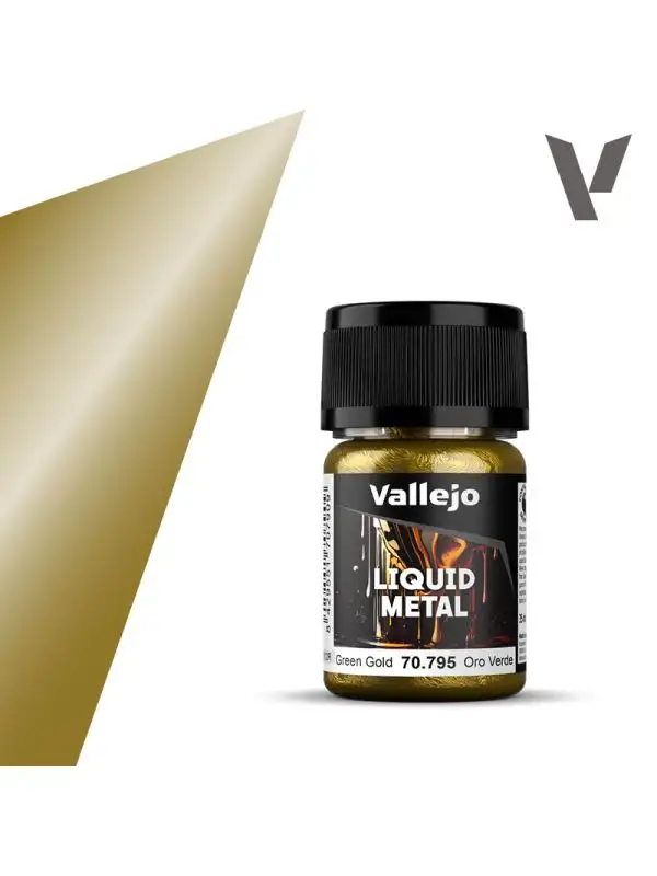 Vallejo Model Color 70795 Metallic Liquid Green Gold 35ml Bottle