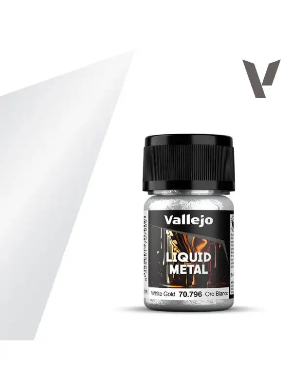 Vallejo Model Color 70796 Metallic Liquid White Gold 35ml Bottle