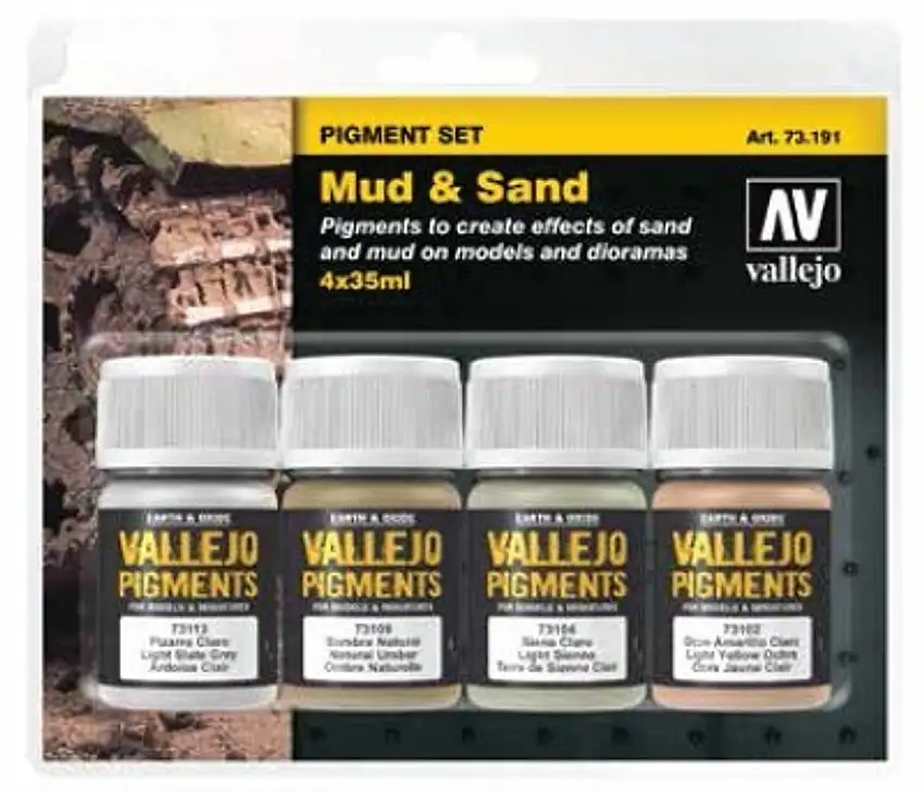 35ml Bottle Mud & Sand Pigment Powder Set (4 Colors) Vallejo Paint