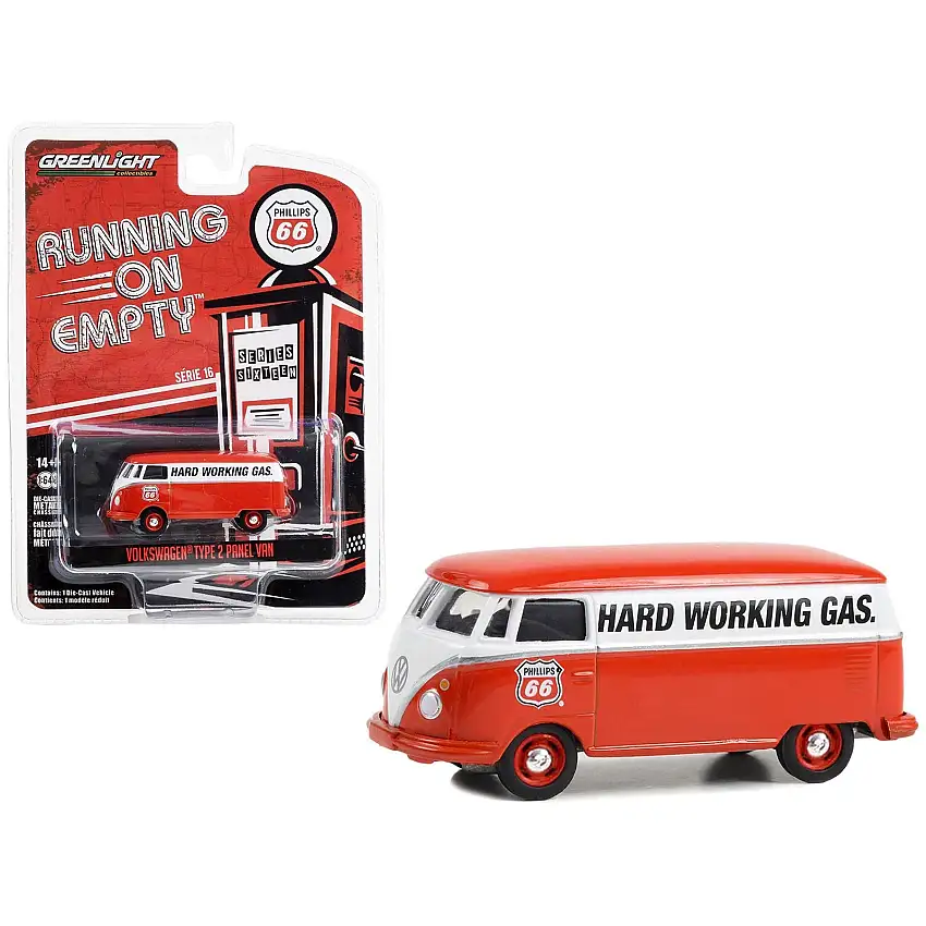 Volkswagen Type 2 Panel Van Red and White "Phillips 66 Service" "Running on Empty" Series 16 1/64 Diecast Model Car by Greenlight