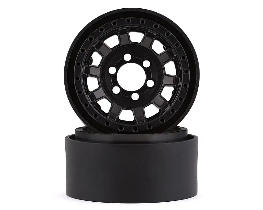 Vanquish Products KMC KM236 Tank 1.9" Beadlock Crawler Wheels (Black) (2)