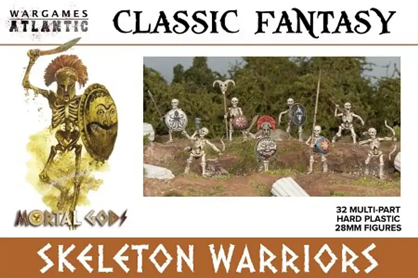 Classic Fantasy Skeleton Warriors w/Weapons (32) 28mm Wargames Atlantic