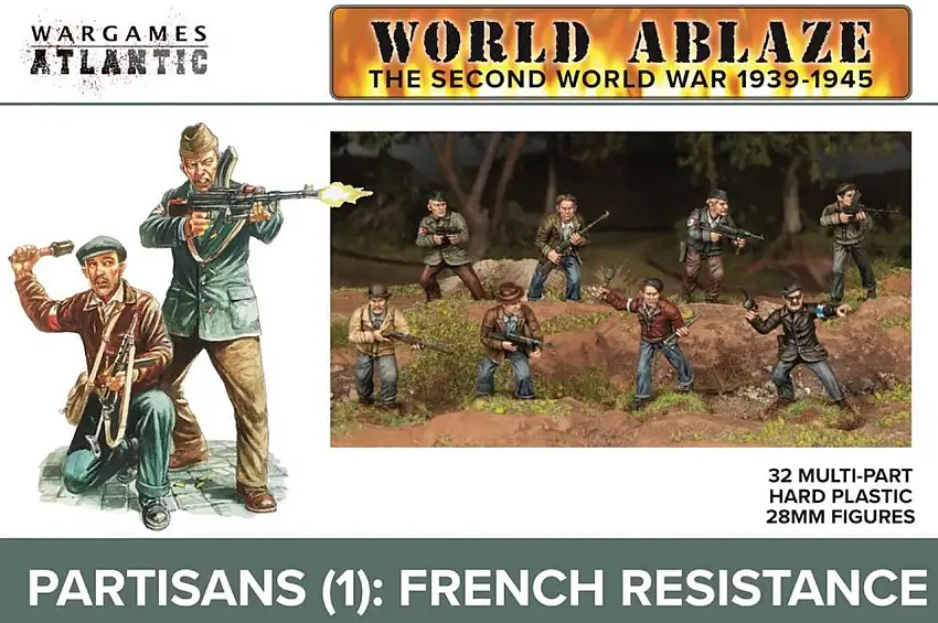 World Ablaze WWII 1939-45: Partisans 1 French Resistance (32) 28mm Wargames Atlantic