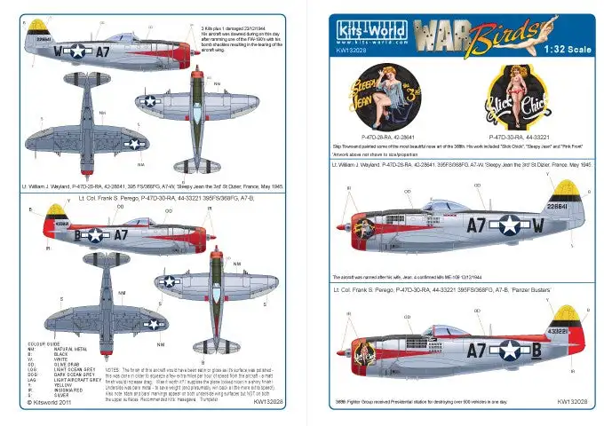 Warbird Decals 132028 1/32 P47D Sleepy Jean the 3rd, Slick Chick
