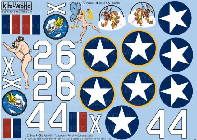Warbird Decals 132038 1/32 P40 Butterfly Girl, High Kicker