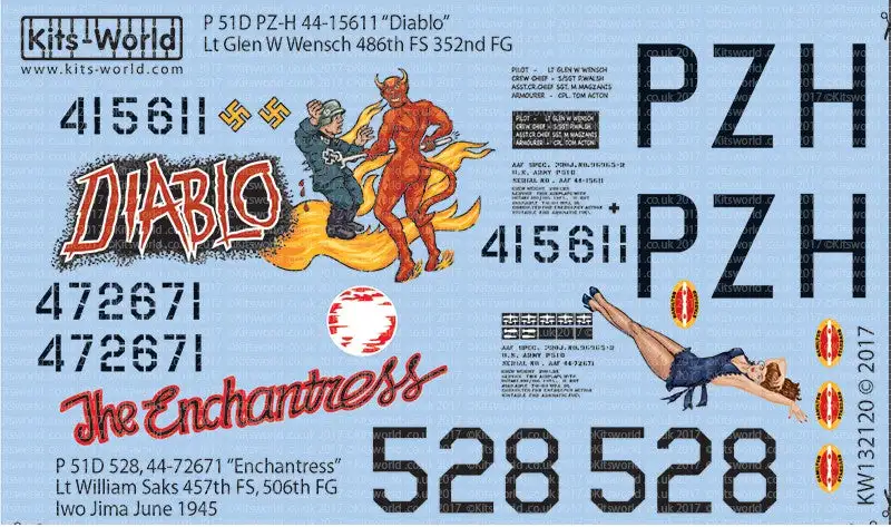 Warbird Decals 132120 1/32 P51D Diablo, The Enchantress for RVL