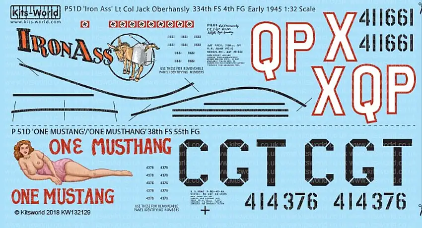 P-51D Iron Ass, One Mustang/One Mustang 1/32 Warbird Decals