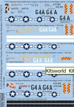 Warbird Decals 144004 1/144 P51D Passion Wagon Early/Late War & Camouflaged Variations