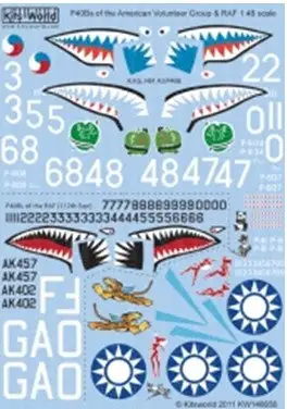 Warbird Decals 148058 1/48 P40Bs American Volunteer Group H81A2 & RAF 112th Sq.