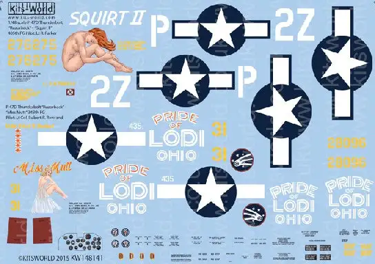 Warbird Decals 148141 1/48 P47D Squirt II, Miss Mutt Pride of Lodi Ohio