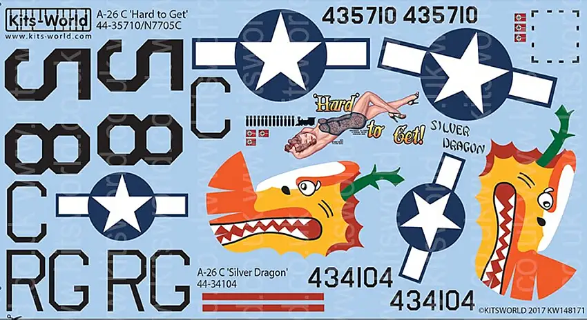 A-26C Hard to Get, Silver Dragon 1/48 Warbird Decals