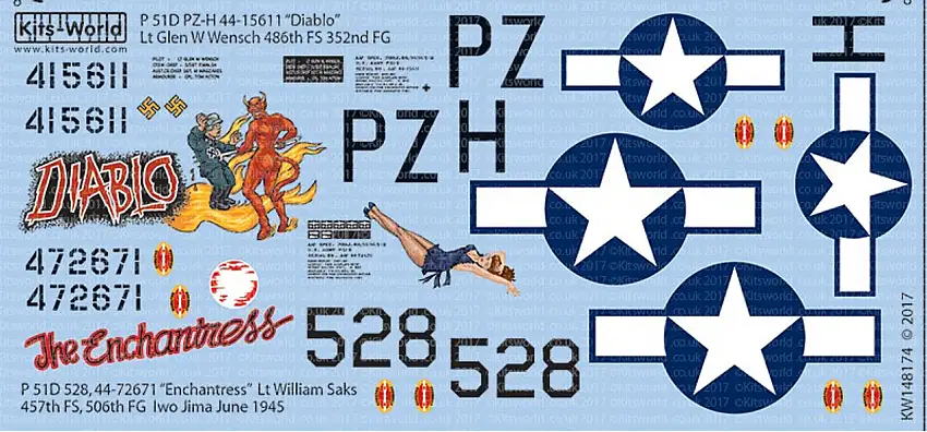 P-51D Diablo, The Enchantress for RVL 1/48 Warbird Decals