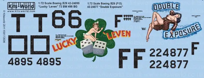 Warbird Decals 172036 1/72 B29 Lucky Leven, Double Exposure