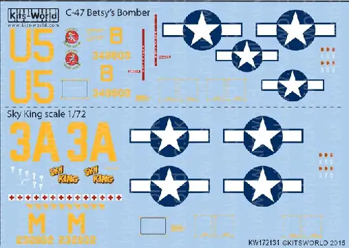 Warbird Decals 172131 1/72 C47 Betsy's Biscuit Bomber, Sky King