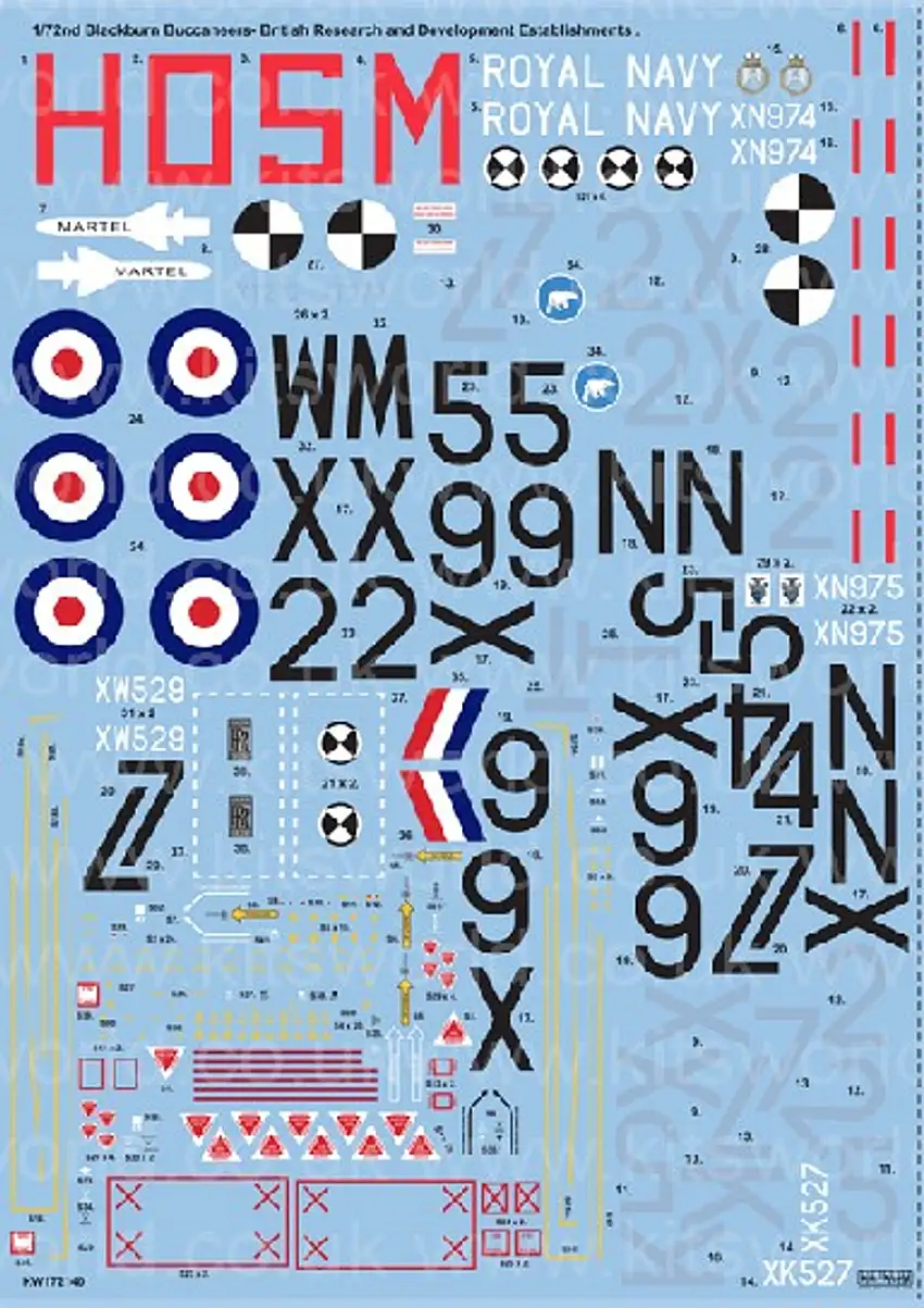 Blackburn Buccaneer S Mk II British Research & Development Establishments 1/72 Warbird Decals