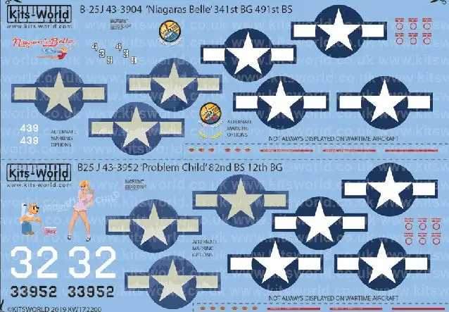 Warbird Decals 172200 1/72 B25J Niagaras Belle, Problem Child