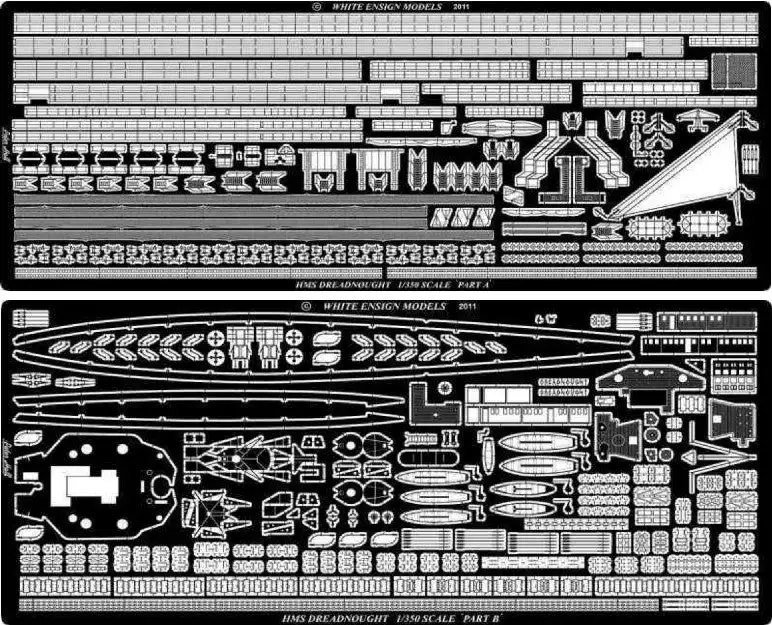 White Ensign Models 35155 1/350 HMS Dreadnought Detail Set for ZVE (D)