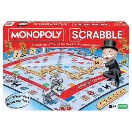 WIN1250 Winning Moves Games Monopoly Scrabble Combo Game
