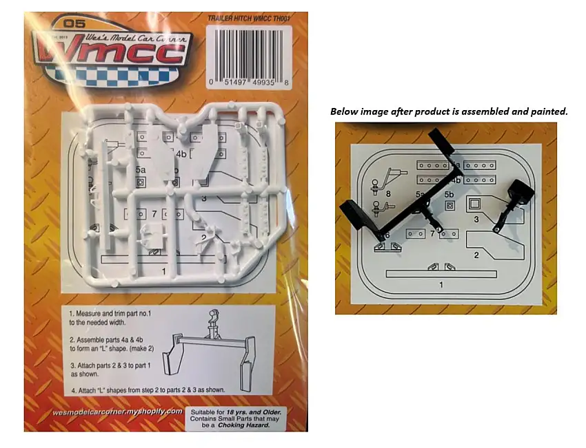 Trailer Hitch (2 Different) for Pickup Trucks & Cars 1/25 Wes's Model Car Corner