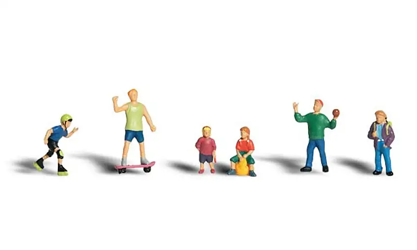 HO Scenic Accents Kids at Play (6) HO Scale Woodland Scenics