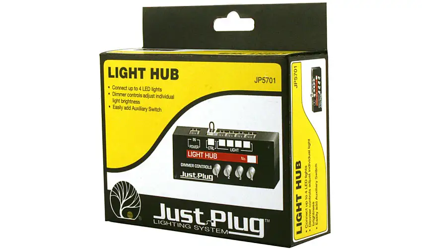 Just Plug: Light Hub w/Dimmer Controls for 4 LED Lights Woodland Scenics