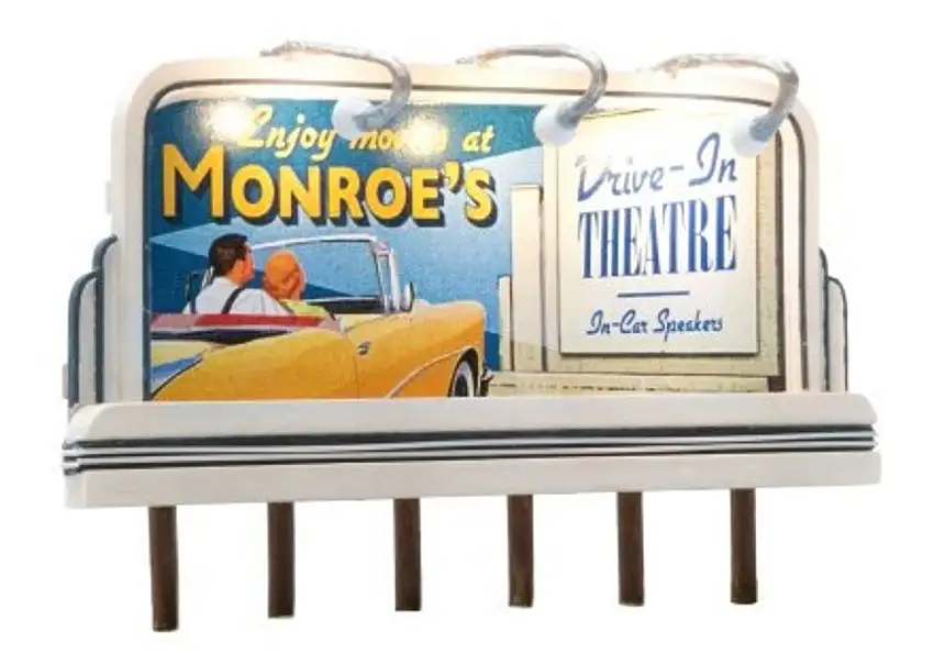 Just Plug: Monroe's Drive-In Billboard HO Scale Woodland Scenics
