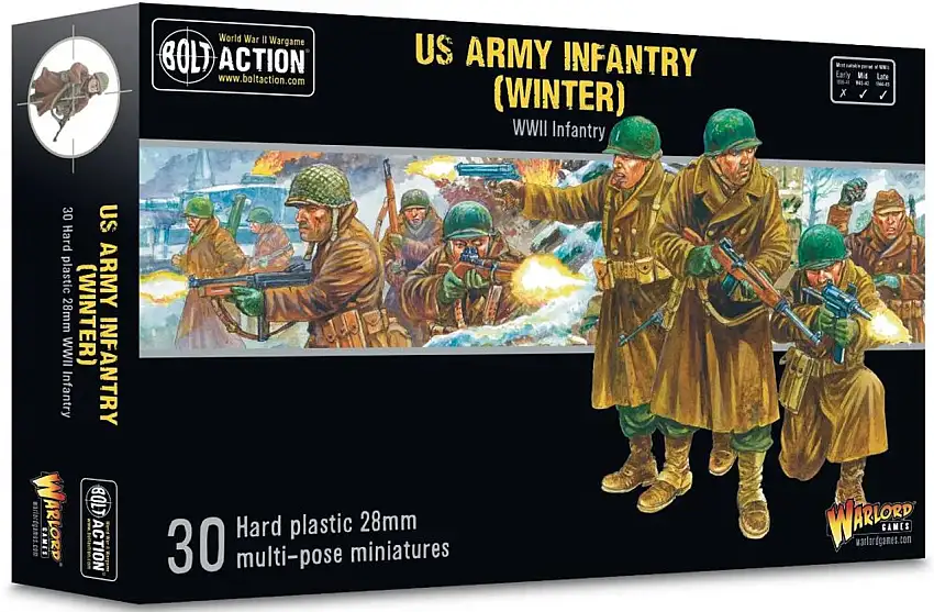 Bolt Action: WWII US Army Infantry Winter (30) (Plastic) 28mm Warlord Games