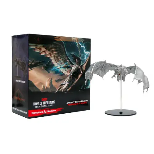 D&D Icons of the Realms Miniatures: Elemental Evil - Silver Dragon Premium Figure