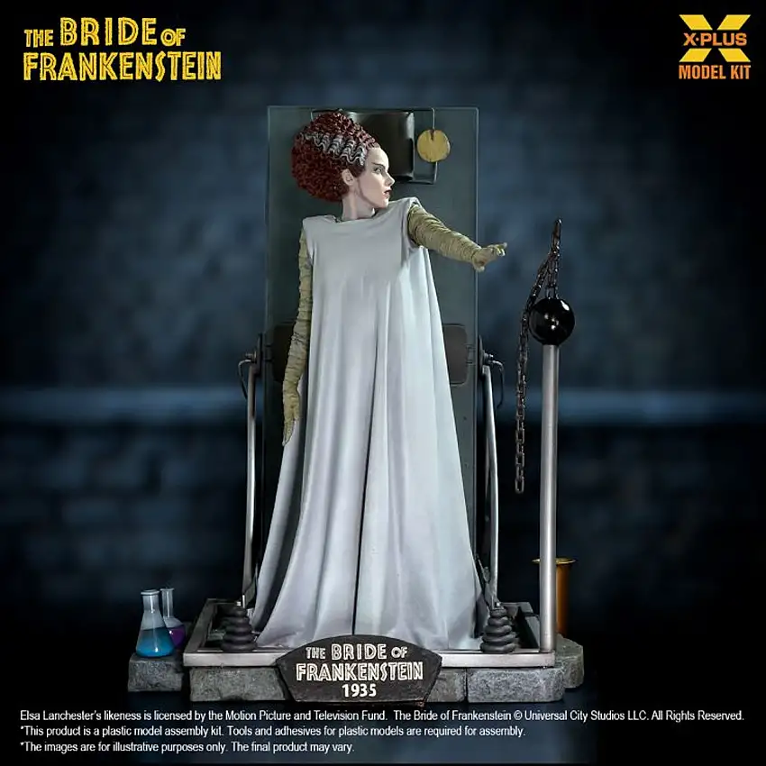 The Bride of Frankenstein w/Lab Bed & Base from 1935 Film 1/8 X-Plus Model Kits