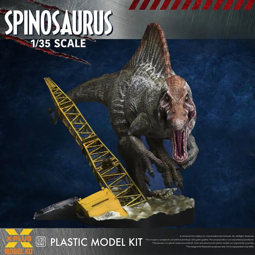 Jurassic Park III Spinosaurus Dinosaur w/Detailed Base 1/35 X-Plus Model Kits