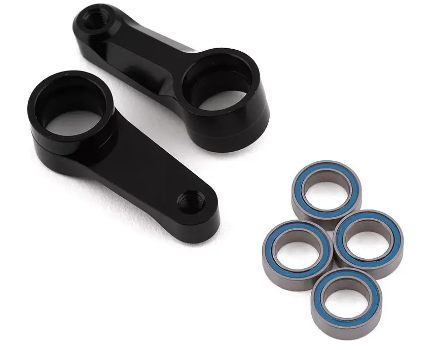 XRAY X4 Aluminum Dual Steering Arm w/Bearings (Black) (2)